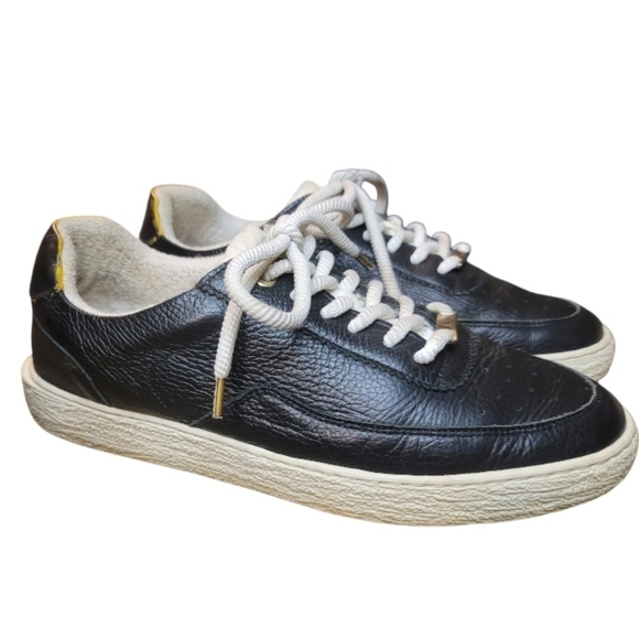 Filling Pieces Men's Pebbled Leather Low Top Black Sneakers Size 42 US 9.5 - Picture 4 of 11